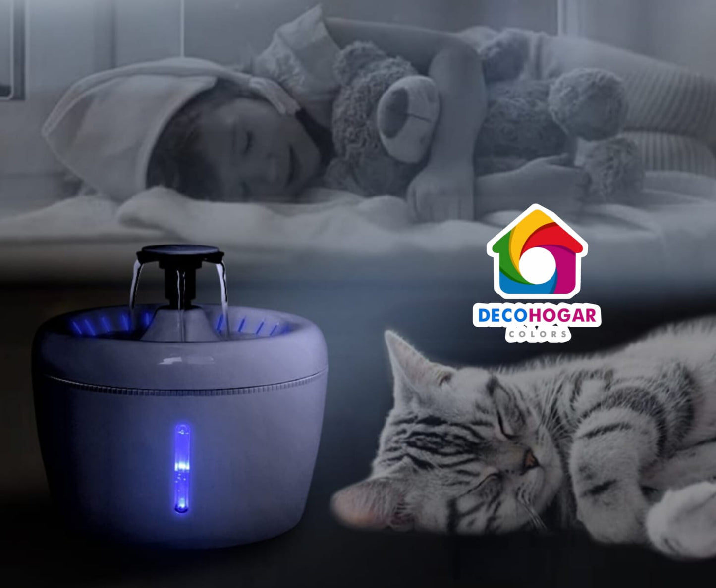 Bebedero de Agua Automática para Mascotas – 2.5L LED