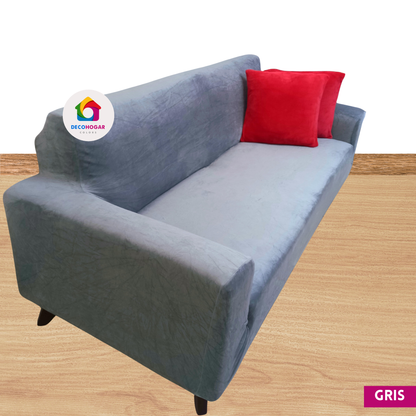 Fundas estándar elástico adaptables de Terciopelo Liso Juego 3-2-1 / Muebles Clásicos