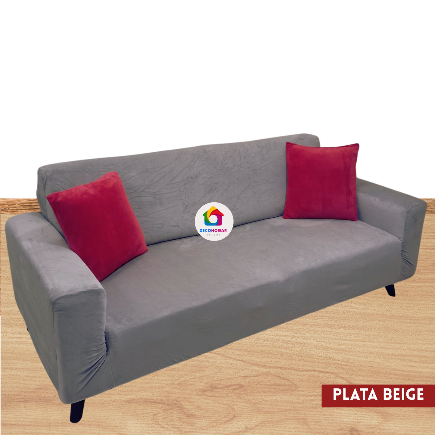 Fundas estándar elástico adaptables de Terciopelo Liso Juego 3-2-1 / Muebles Clásicos