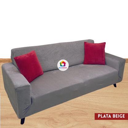 Fundas estándar elástico adaptables de Terciopelo Liso Juego 3-2-1 / Muebles Clásicos