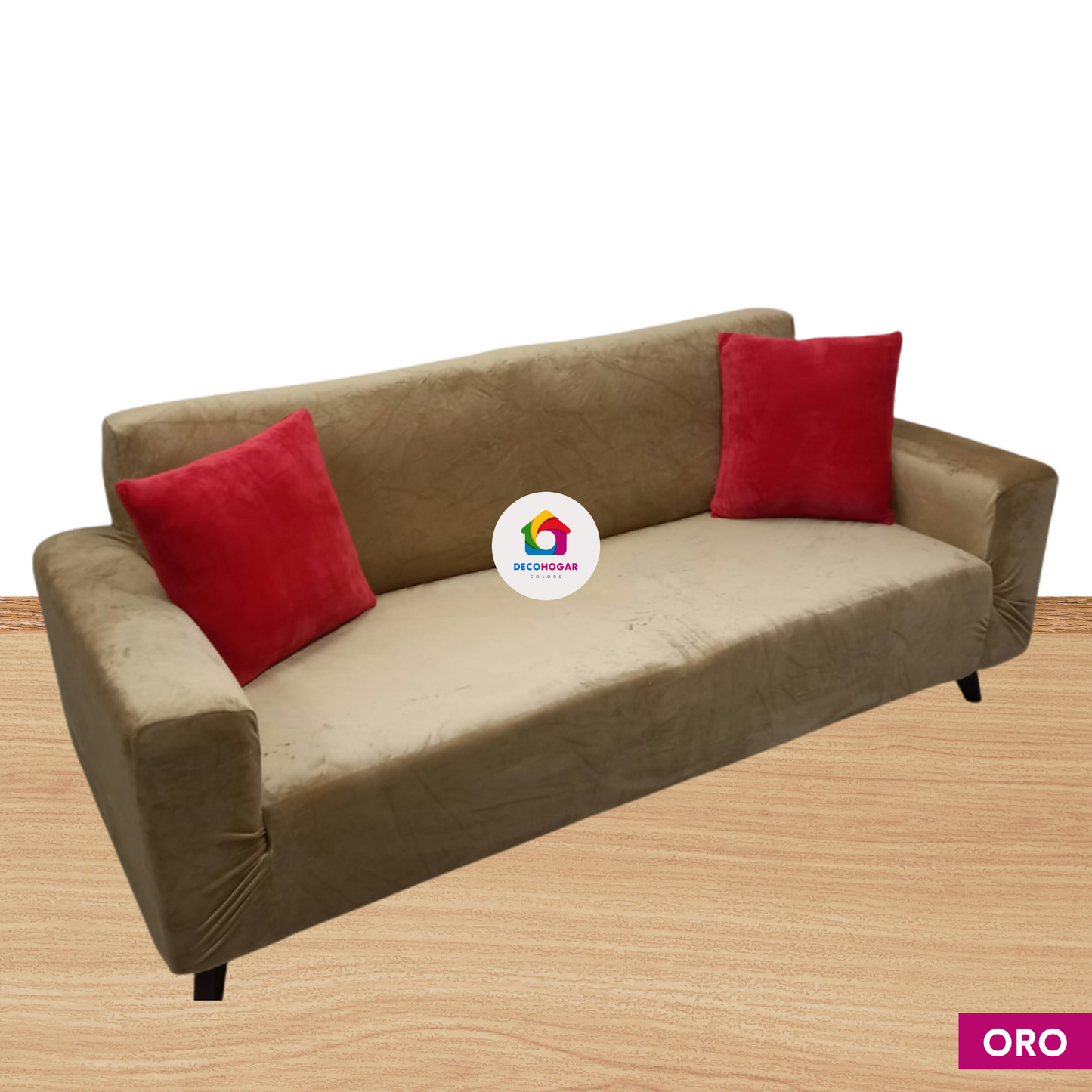 Fundas estándar elástico adaptables de Terciopelo Liso Juego 3-2-1 / Muebles Clásicos