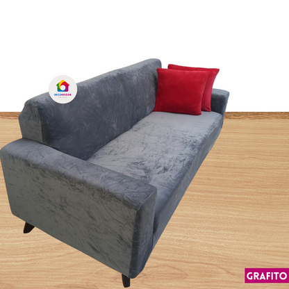 Fundas estándar elástico adaptables de Terciopelo Liso Juego 3-2-1 / Muebles Clásicos