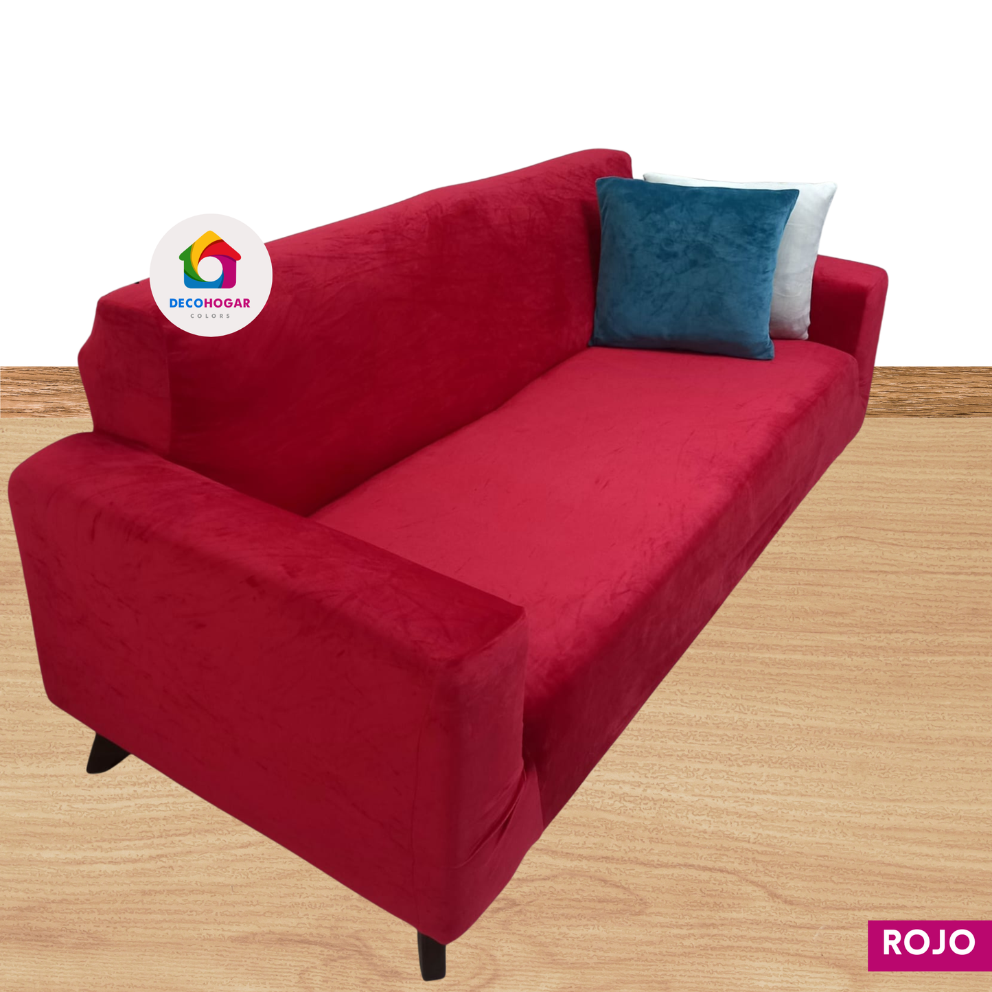 Fundas estándar elástico adaptables de Terciopelo Liso Juego 3-2-1 / Muebles Clásicos