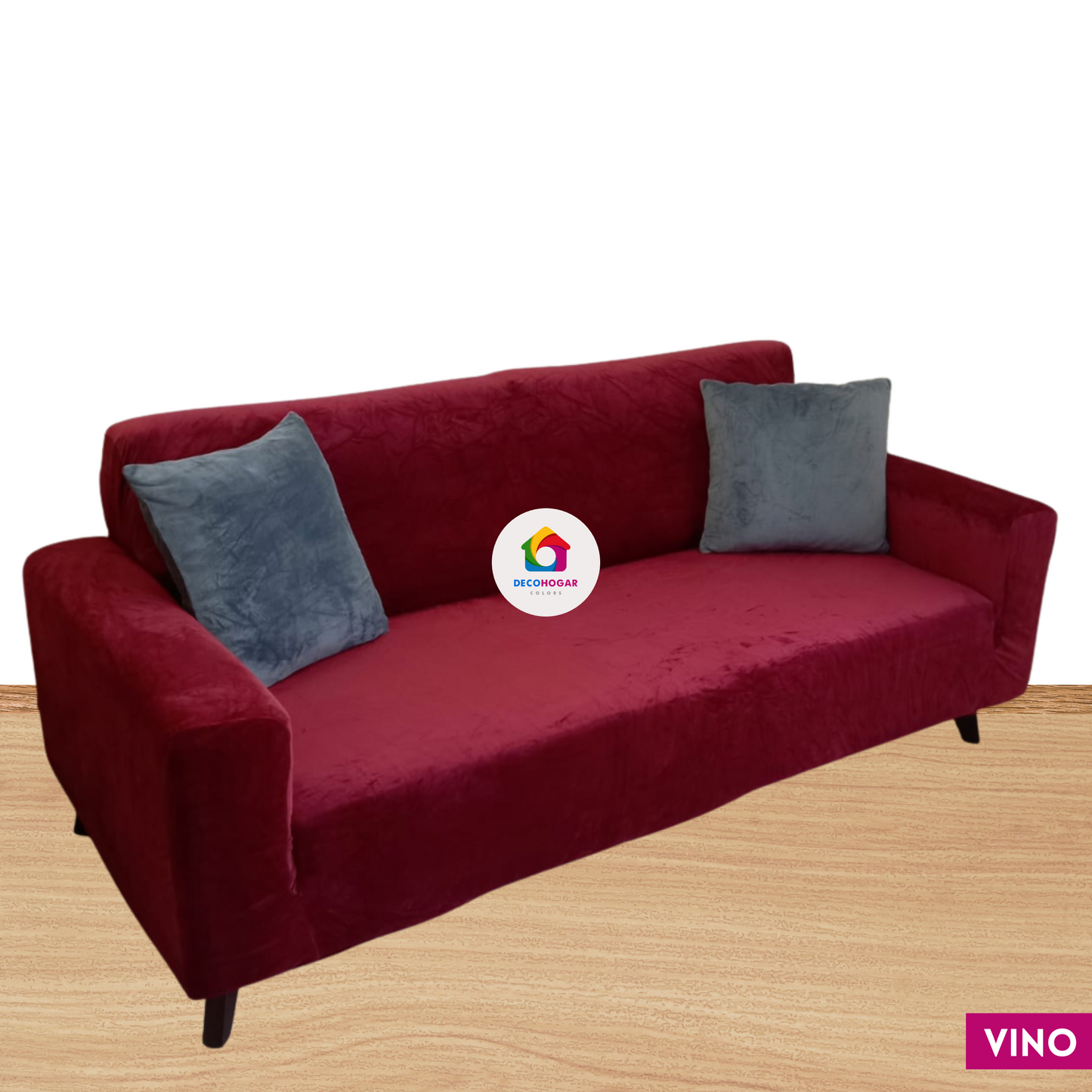 Fundas estándar elástico adaptables de Terciopelo Liso Juego 3-2-1 / Muebles Clásicos