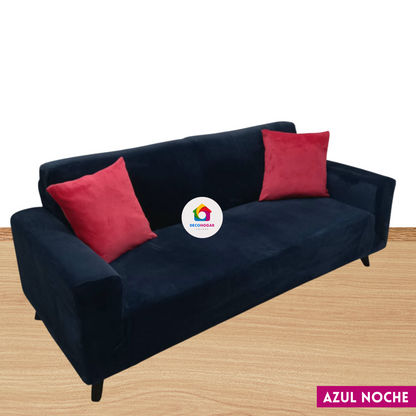 Fundas estándar elástico adaptables de Terciopelo Liso Juego 3-2-1 / Muebles Clásicos