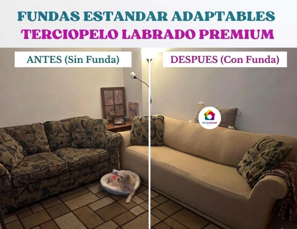 Fundas estándar elástico adaptables de Terciopelo Labrado Premium – Juego 3-2-1
